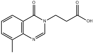 3-(8-甲基-4-氧代-3,4-二氢喹唑啉-3-基)丙酸, 877977-21-4, 结构式