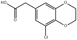 2-(8-氯-2,3-二氢-1,4-苯并二噁英-6-基)乙酸, 878466-37-6, 结构式