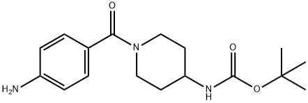 1-(4-氨基苯甲酰基)哌啶-4-氨基甲酸叔丁酯, 883106-38-5, 结构式