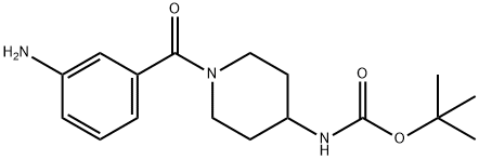 1-(3-氨基苯甲酰基)哌啶-4-氨基甲酸叔丁酯, 883106-41-0, 结构式