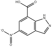 5-硝基-1H-吲唑-7-羧酸, 883290-89-9, 结构式