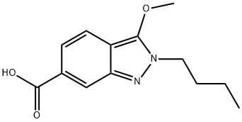 2-丁基-3-甲氧基-2H-吲唑-6-羧酸, 884502-23-2, 结构式