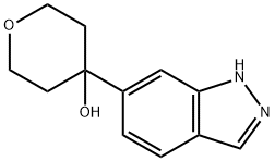 4-(1H-吲唑-6-基)四氢-2H-吡喃-4-醇, 885272-12-8, 结构式