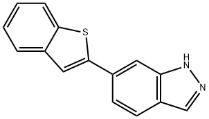 6-(苯并[B]噻吩-2-基)-1氢-吲唑, 885272-15-1, 结构式