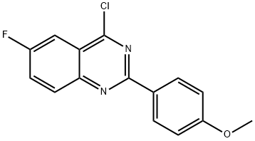 4-氯-6-氟-2-(4-甲氧基-苯基)-喹唑啉, 885277-16-7, 结构式