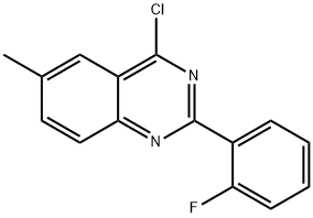 4-氯-2-(2-氟-苯基)-6-甲基-喹唑啉, 885277-53-2, 结构式