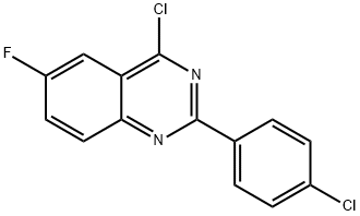 4-氯-2-(4-氯苯基)-6-氟喹唑啉, 885277-63-4, 结构式