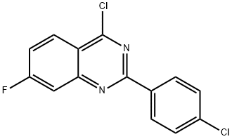 4-氯-2-(4-氯苯基)-7-氟喹唑啉, 885277-75-8, 结构式