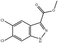 5,6-二氯-1氢-吲唑-3-甲酸甲酯, 885278-48-8, 结构式