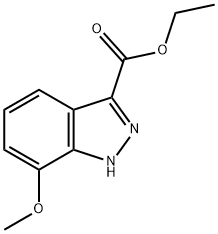 7-甲氧基-1H-吲唑-3羧酸乙酯, 885278-98-8, 结构式