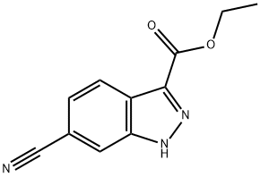 6-氰基-1H-吲唑-3-甲酸乙酯, 885279-19-6, 结构式