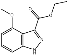 4-甲氧基-1H-吲唑-3-甲酸乙酯, 885279-49-2, 结构式