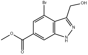 4-溴-3-羟基甲基-1H-吲唑-6-羧酸甲酯, 885518-32-1, 结构式