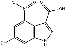 6-溴-4-硝基-1H-吲唑-3-甲酸, 885518-61-6, 结构式