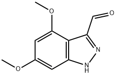 4,6-二甲氧基-吲唑-3-甲醛, 885518-87-6, 结构式