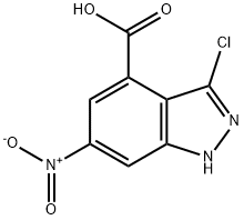 3-氯-6-硝基-1氢-吲唑-4-羧酸, 885519-67-5, 结构式