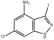 3-碘-4-氨基-6-氯-吲唑, 885520-00-3, 结构式