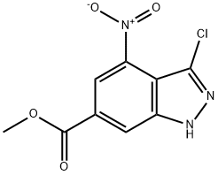 3-氯-4-硝基吲唑-6-甲酸甲酯, 885521-08-4, 结构式