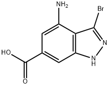 4-氨基-3-溴-1H-吲唑-6-羧酸, 885521-20-0, 结构式