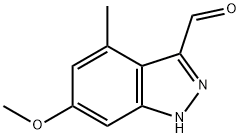 6-甲氧基-4-甲基-3-(1H)吲唑甲醛, 885521-39-1, 结构式