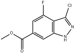 3-氯-4-氟-1H-吲唑-6-羧酸甲酯, 885521-38-0, 结构式