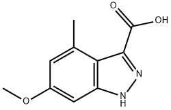 6-甲氧基-4-甲基-3-(1H)吲唑羧酸, 885521-42-6, 结构式