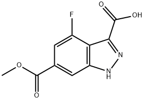 4-氟-6-(甲氧羰基)-1H-吲唑-3-羧酸, 885521-52-8, 结构式