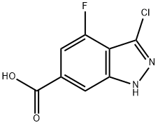 3-氯-4-氟-6-吲唑羧酸, 885521-61-9, 结构式