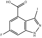 6-氟-3-碘-2H-吲唑-4-羧酸, 885522-05-4, 结构式