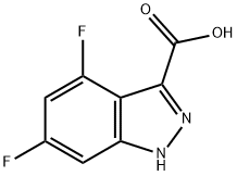 4,6-二氟-1H-吲唑-3-甲酸, 885523-11-5, 结构式