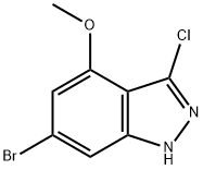 6-溴-3-氯-4-甲氧基-1H-吲唑, 885523-17-1, 结构式