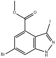 6-溴-3碘-4-甲酸甲酯-吲唑, 885523-89-7, 结构式