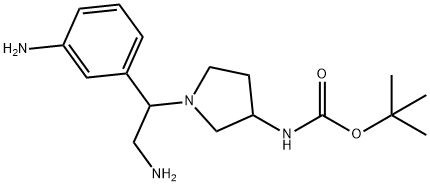 (1-(2-氨基-1-(3-氨基苯基)乙基)吡咯烷-3-基)氨基甲酸叔丁酯, 886365-13-5, 结构式