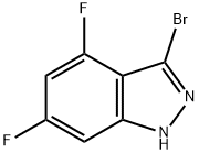 3-溴-4,6-二氟-1H-吲唑, 887567-78-4, 结构式