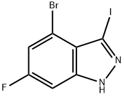 4-溴-6-氟-3-碘-1H-吲唑, 887567-87-5, 结构式