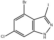 4-溴-6-氯-3-碘-1H-吲唑, 887568-35-6, 结构式