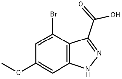 4-溴-6-甲氧基-1H-吲唑-3-羧酸, 887569-10-0, 结构式