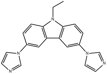 9-乙基-3,6-二(1H-咪唑-1-基)-9H-咔唑, 888033-67-8, 结构式