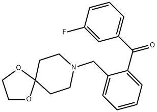 (2-((1,4-二噁烷-8-氮杂螺环并[4.5]癸烷-8-基)甲基)苯基)(3-氟苯基)甲酮, 898756-04-2, 结构式