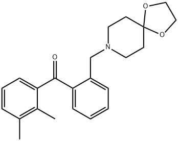 (2-((1,4-二噁烷-8-氮杂螺环并[4.5]癸烷-8-基)甲基)苯基)(2,3-二甲基苯基)甲酮, 898756-07-5, 结构式