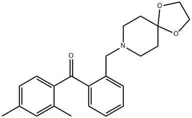 (2-((1,4-二噁烷-8-氮杂螺环并[4.5]癸烷-8-基)甲基)苯基)(2,4-二甲基苯基)甲酮, 898756-09-7, 结构式