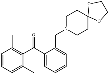 (2-((1,4-二噁烷-8-氮杂螺环并[4.5]癸烷-8-基)甲基)苯基)(2,6-二甲基苯基)甲酮, 898756-12-2, 结构式