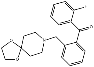 (2-((1,4-二噁烷-8-氮杂螺环并[4.5]癸烷-8-基)甲基)苯基)(2-氟苯基)甲酮, 898756-24-6, 结构式