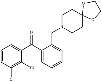 (2-((1,4-二噁烷-8-氮杂螺环并[4.5]癸烷-8-基)甲基)苯基)(2,3-二氯苯基)甲酮, 898756-48-4, 结构式