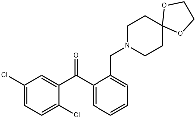 (2-((1,4-二噁烷-8-氮杂螺环并[4.5]癸烷-8-基)甲基)苯基)(2,5-二氯苯基)甲酮, 898756-54-2, 结构式