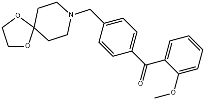 (4-((1,4-二噁烷-8-氮杂螺环并[4.5]癸烷-8-基)甲基)苯基)(2-甲氧基苯基)甲酮, 898757-49-8, 结构式