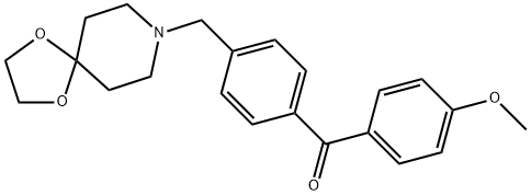 (4-((1,4-二噁烷-8-氮杂螺环并[4.5]癸烷-8-基)甲基)苯基)(4-甲氧基苯基)甲酮, 898757-55-6, 结构式