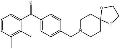 (4-((1,4-二噁烷-8-氮杂螺环并[4.5]癸烷-8-基)甲基)苯基)(2,3-二甲基苯基)甲酮, 898757-88-5, 结构式