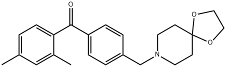 (4-((1,4-二噁烷-8-氮杂螺环并[4.5]癸烷-8-基)甲基)苯基)(2,4-二甲基苯基)甲酮, 898757-90-9, 结构式