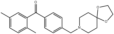 (4-((1,4-二噁烷-8-氮杂螺环并[4.5]癸烷-8-基)甲基)苯基)(2,5-二甲基苯基)甲酮, 898757-92-1, 结构式